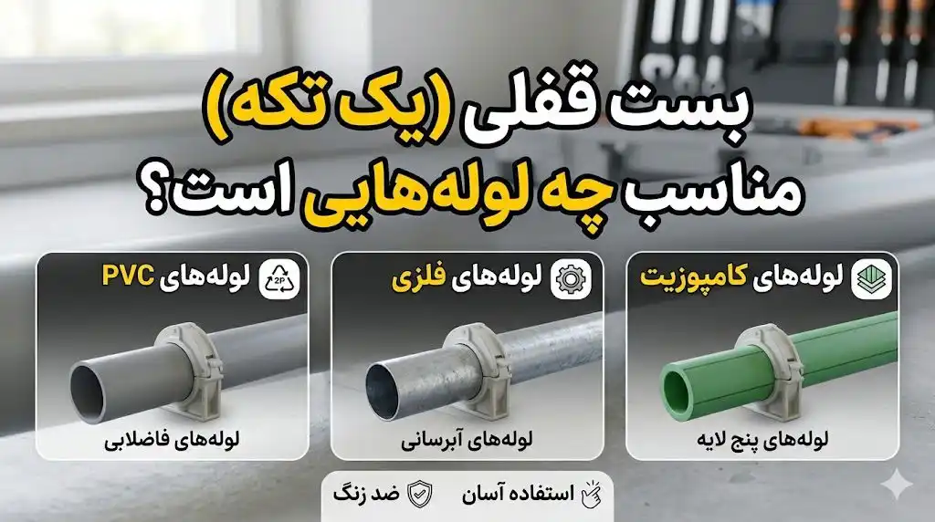 بست قفلی (یک‌تکه) مناسب چه لوله‌هایی است؟ راهنمای انتخاب، کاربرد و خطاها در نصب