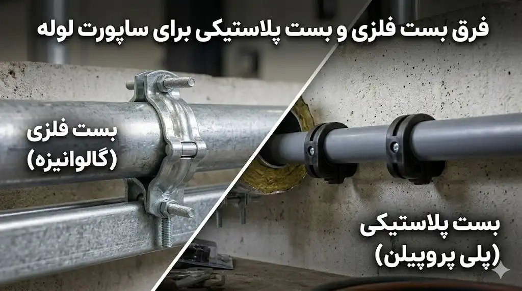 تفاوت بست فلزی و بست لاستیکی؛ انتخاب هوشمندانه برای ساپورت‌گذاری اصولی لوله‌ها