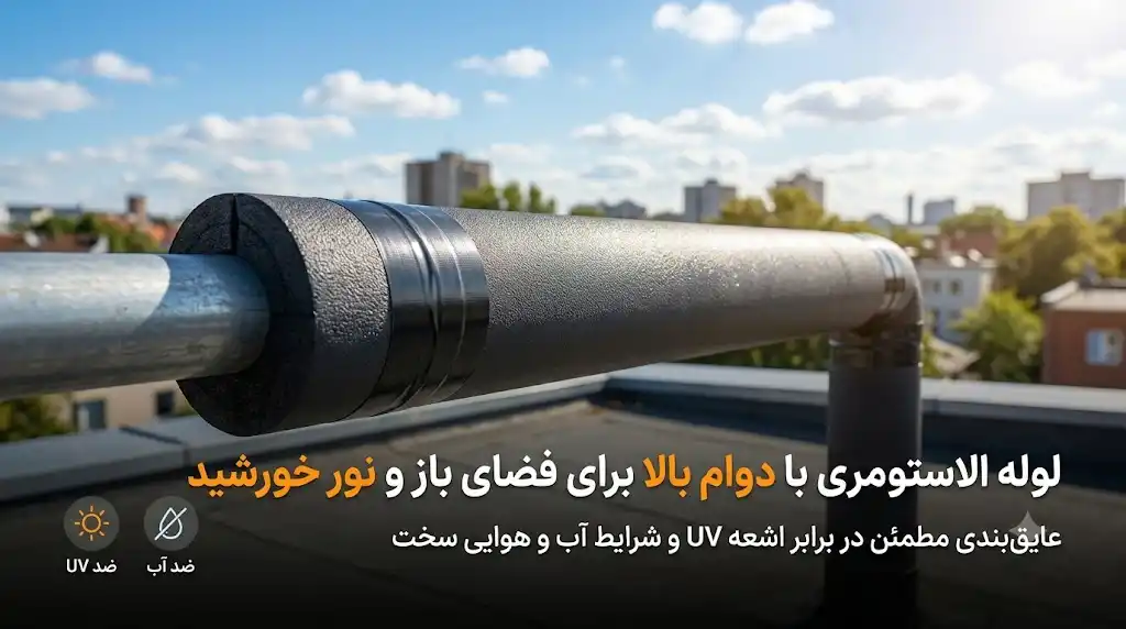 عایق لوله الاستومری با دوام بالا برای فضای باز و نور خورشید
