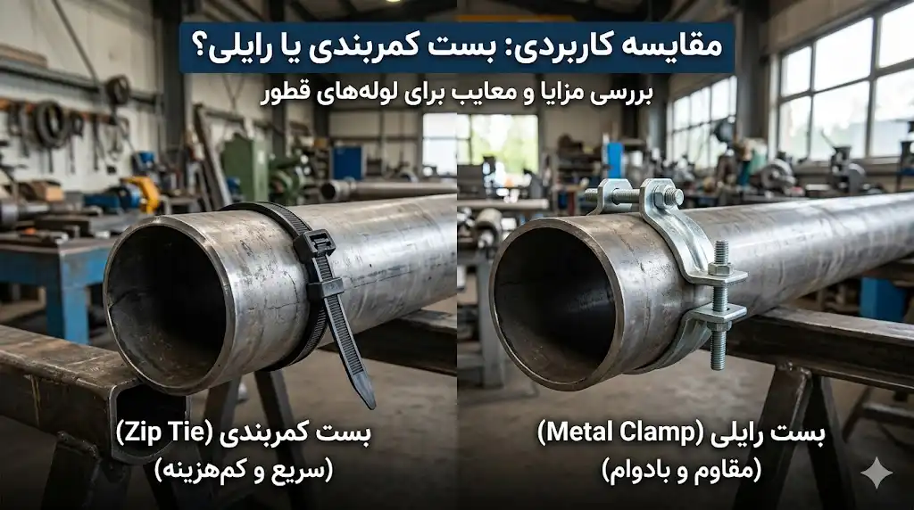 بست کمربندی یا رایلی؟ بررسی کامل مزایا و معایب هرکدام برای لوله‌های قطور