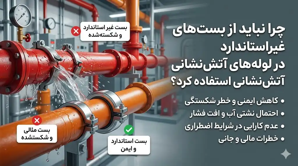 چرا نباید از بست‌های غیراستاندارد در لوله‌های آتش‌نشانی استفاده کرد؟