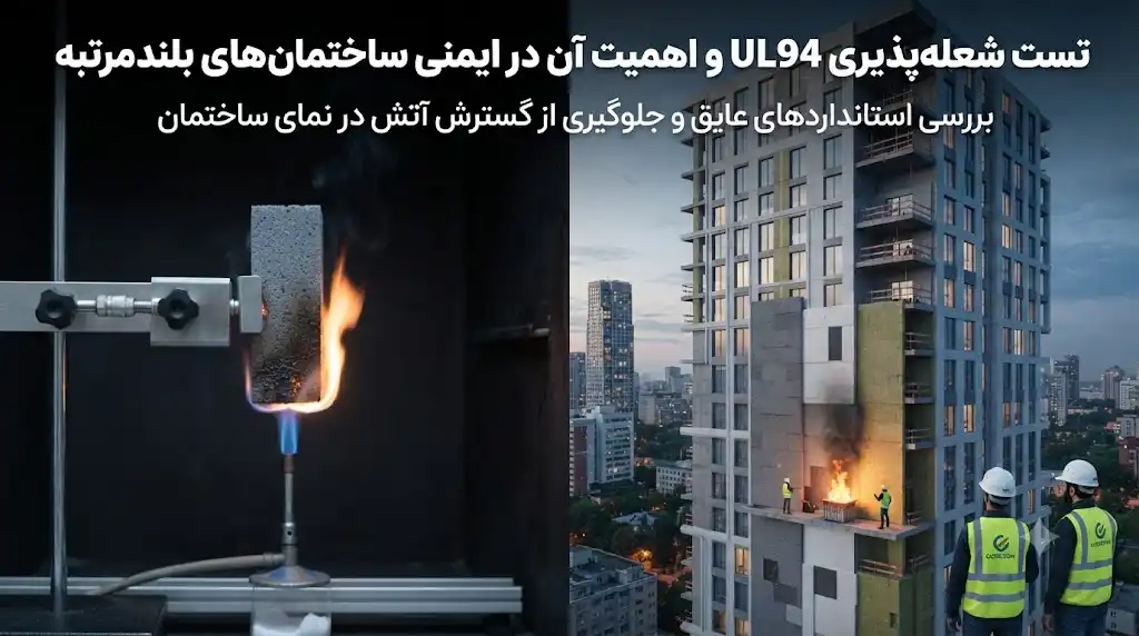 تست شعله‌پذیری عایق (UL94) و اهمیت آن در ساختمان‌های بلندمرتبه