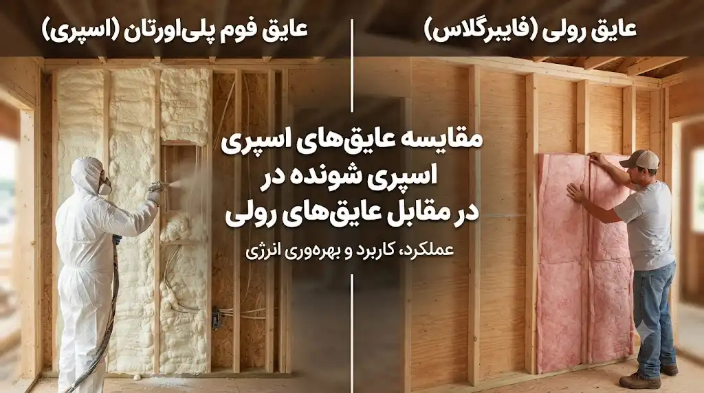 عایق‌های اسپری شونده (فوم پلی‌اورتان) در مقابل عایق‌های رولی