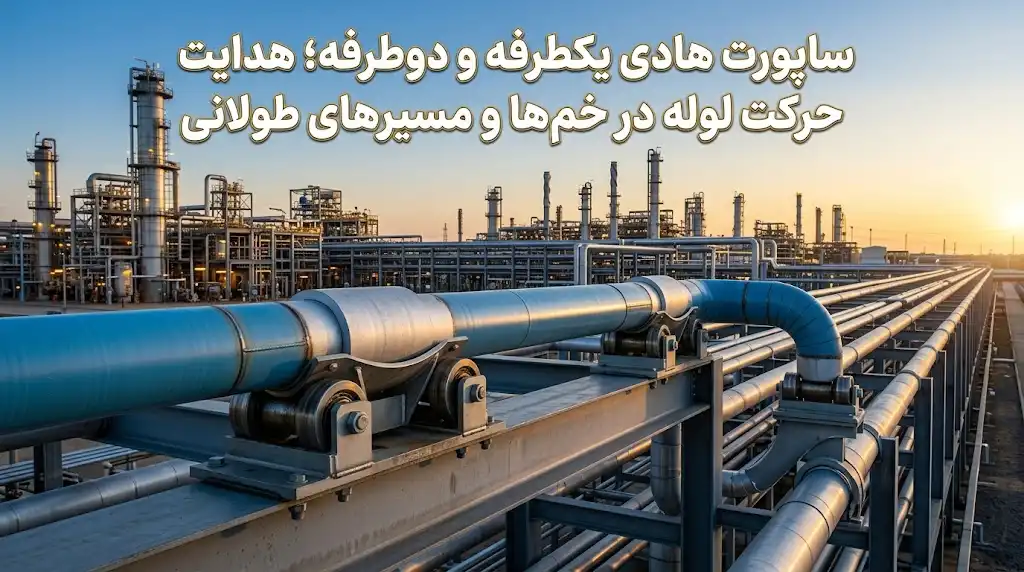 ساپورت هادی یکطرفه و دوطرفه؛ راهکار هدایت حرکت لوله در خم‌ها و مسیرهای طولانی