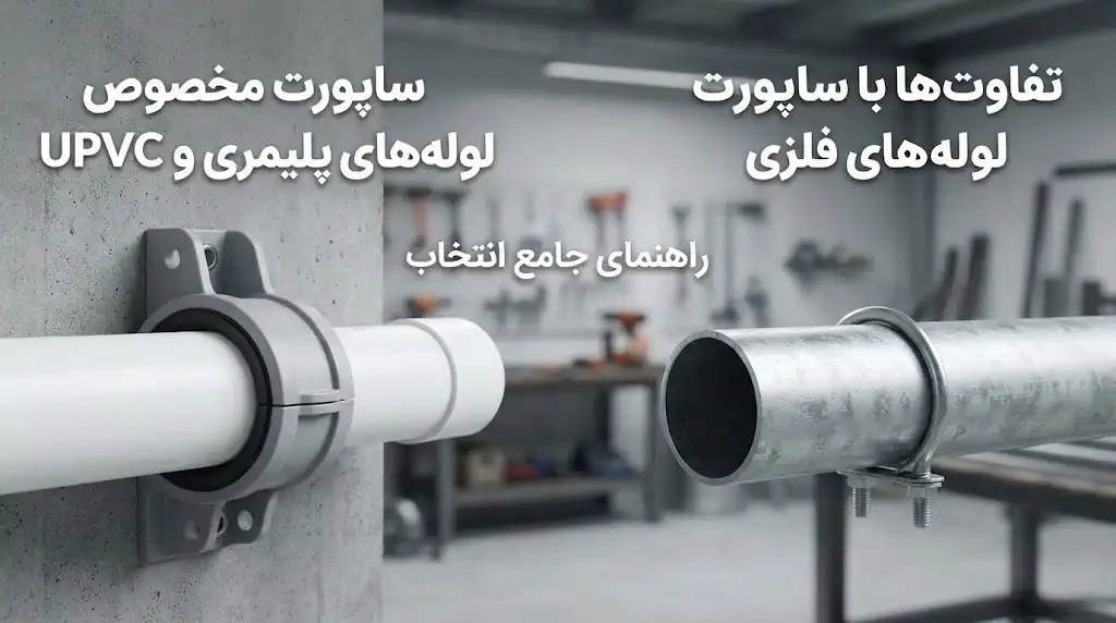 ساپورت مخصوص لوله‌های پلیمری و UPVC؛ تفاوت‌ها با ساپورت لوله‌های فلزی