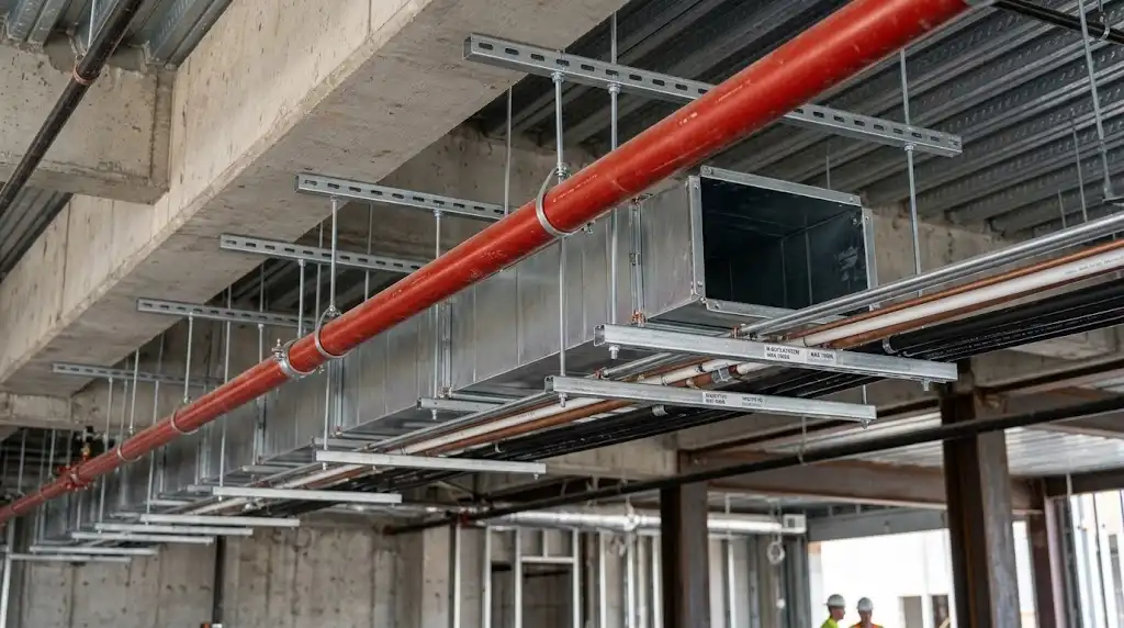 استفاده از ساپورت باربری متوسط برای لولهکشی و تأسیسات HVAC