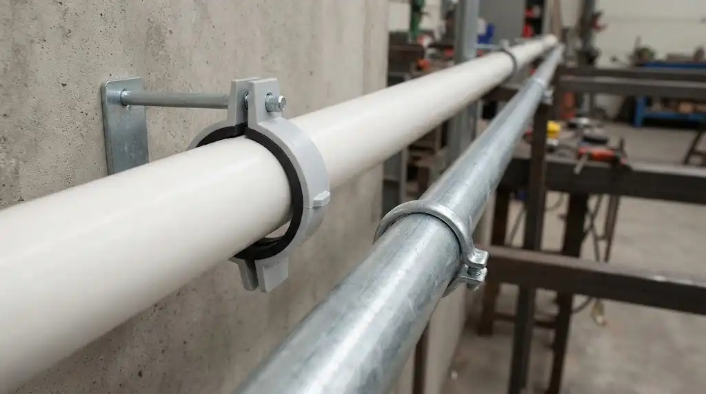 ساپورت مخصوص لولههای پلیمری و UPVC در سیستم لولهکشی تأسیسات
