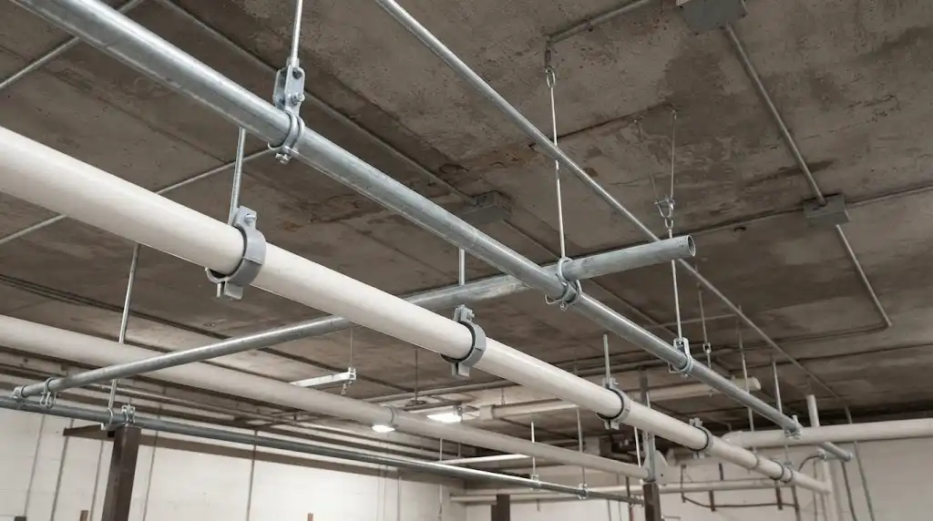 نصب بست استاندارد روی لوله UPVC برای جلوگیری از تغییر شکل