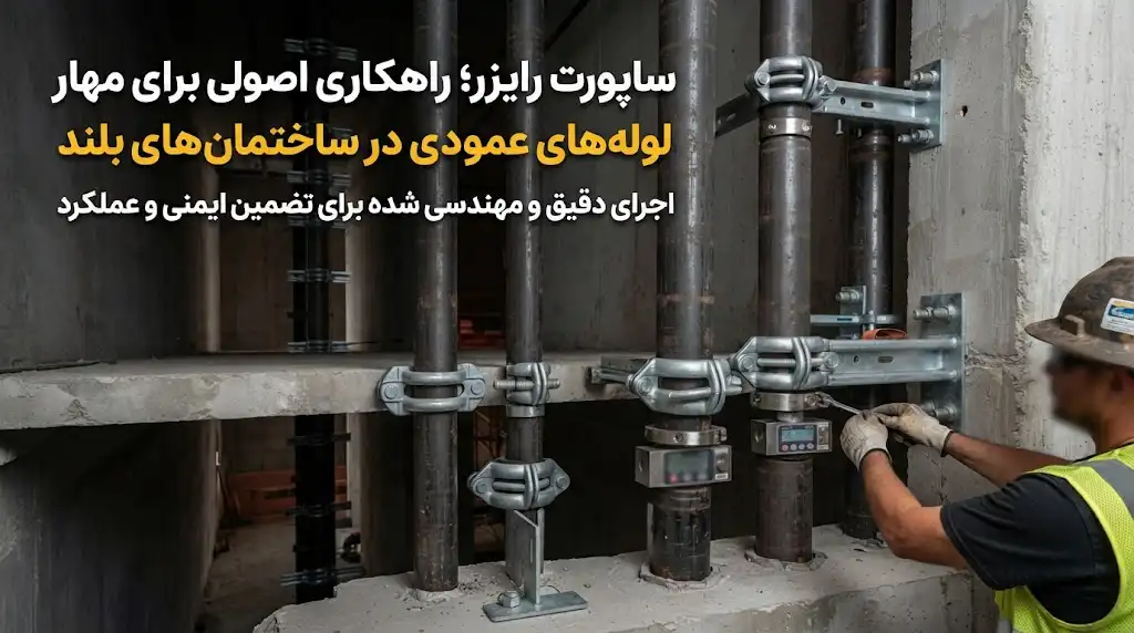 ساپورت رایزر چیست؟ راهنمای اصولی مهار لوله‌های عمودی در ساختمان‌های بلند