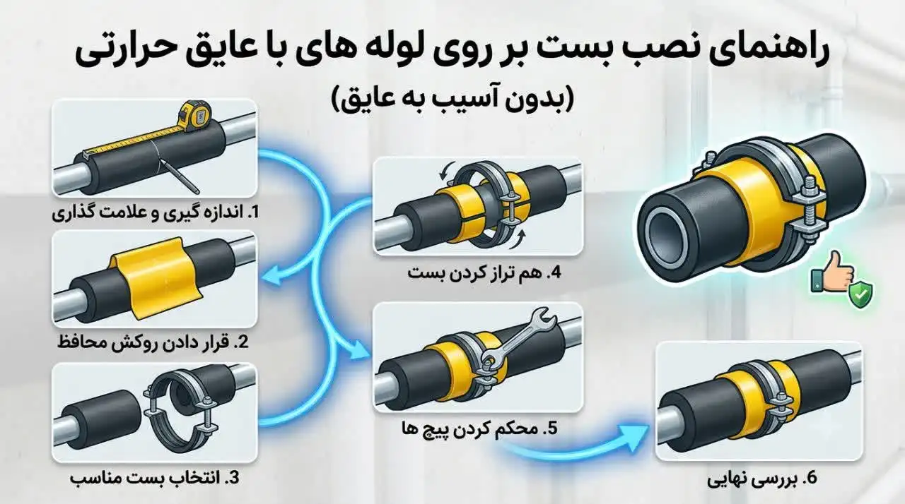 راهنمای نصب بست بر روی لوله‌های با عایق حرارتی؛ بدون آسیب به عایق
