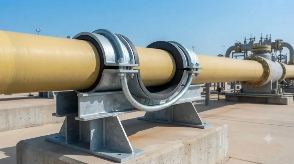 نصب U-Bolt برای نگهداری لوله انتقال گاز