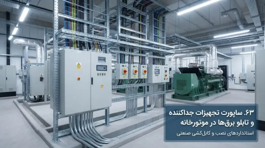 ساپورت تجهیزات جداکننده و تابلو برق‌ها در موتورخانه؛ اصول طراحی، انتخاب و نصب