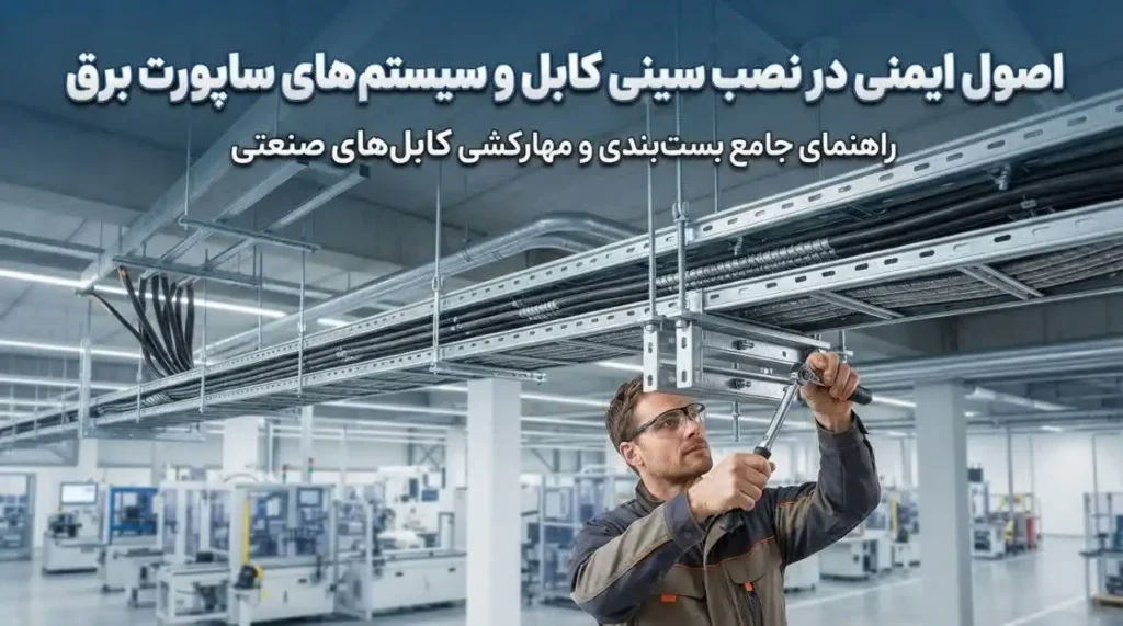 استفاده از بست و ساپورت در سینی‌های کابل و سیستم‌های برق‌رسانی